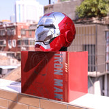New AutoKing 1/1 Mk5 Iron Man Helmet Cosplay Voice Control Eyes with Light Model Toys for Adult Electric Wearable Christmas Gift