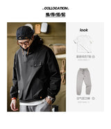 Maden Casual Outdoor Multi-pocket Hooded Men's Jackets Spring Fall Loose Windbreak Parka Ginger Climbing Outerwear Track Jacket