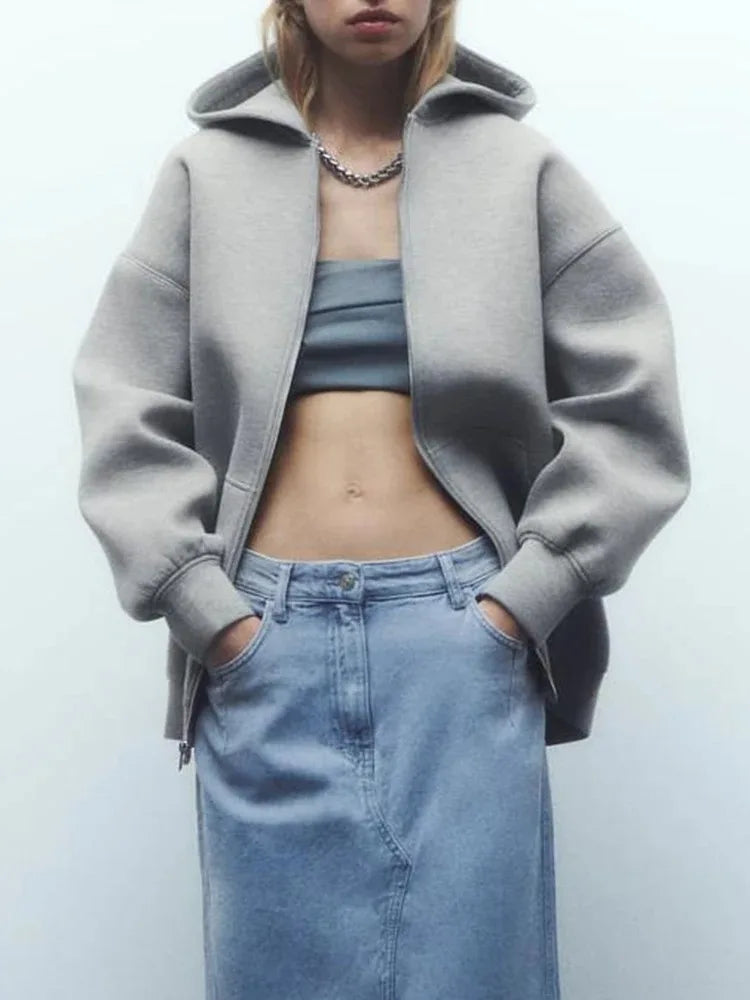 Women’s Relaxed Fit Hooded Zip Sweatshirt