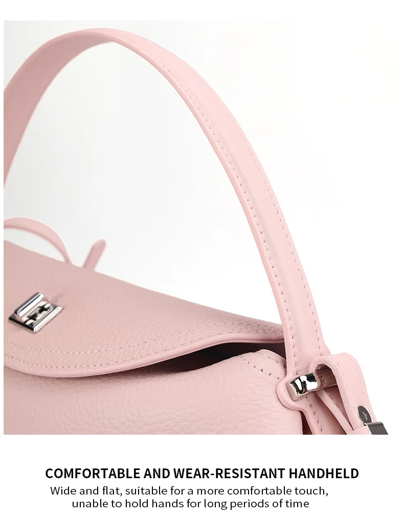 Women's genuine leather handbag fashionable retro designer luxury bag high-quality cowhide large capacity casual shopping bag