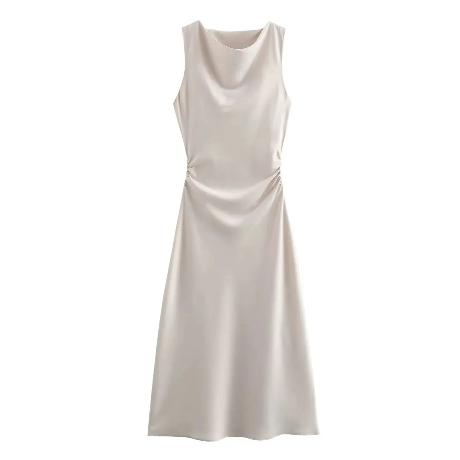 Elegant Satin Summer Slip Dress | Chic Evening Midi for Women