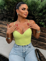 HXAO Corset Camisole Crop Top – Backless Bustier Tank