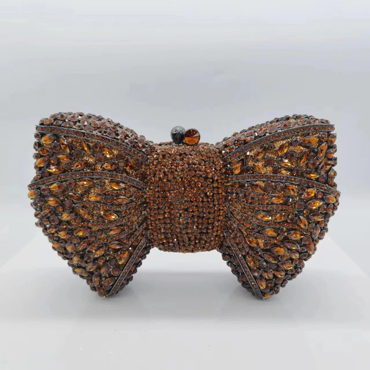 Elegant Rhinestone Bowtie Evening Bag Fashionable Luxurious Banquet Crystal Clutch Personalized Handbag Unique Diamond Party Bag