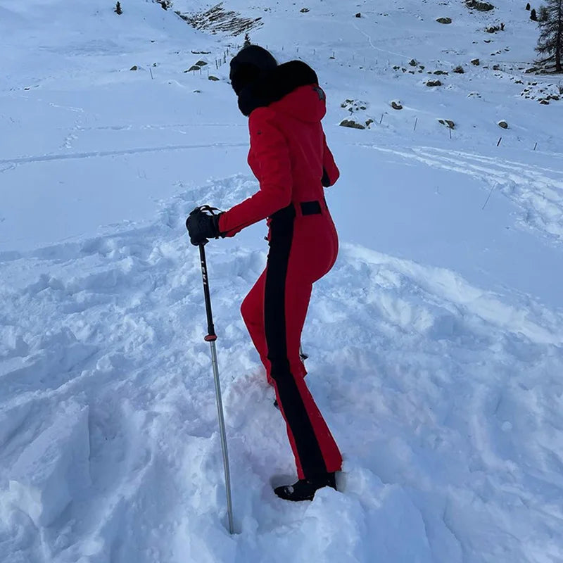 All-Weather Waterproof Hooded Ski Jumpsuit