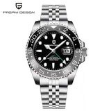 PAGANI DESIGN PD-1662 Luxury GMT Men Mechanical Wristwatch Sapphire Glass Stainless Steel 100M Waterproof Automatic Watches