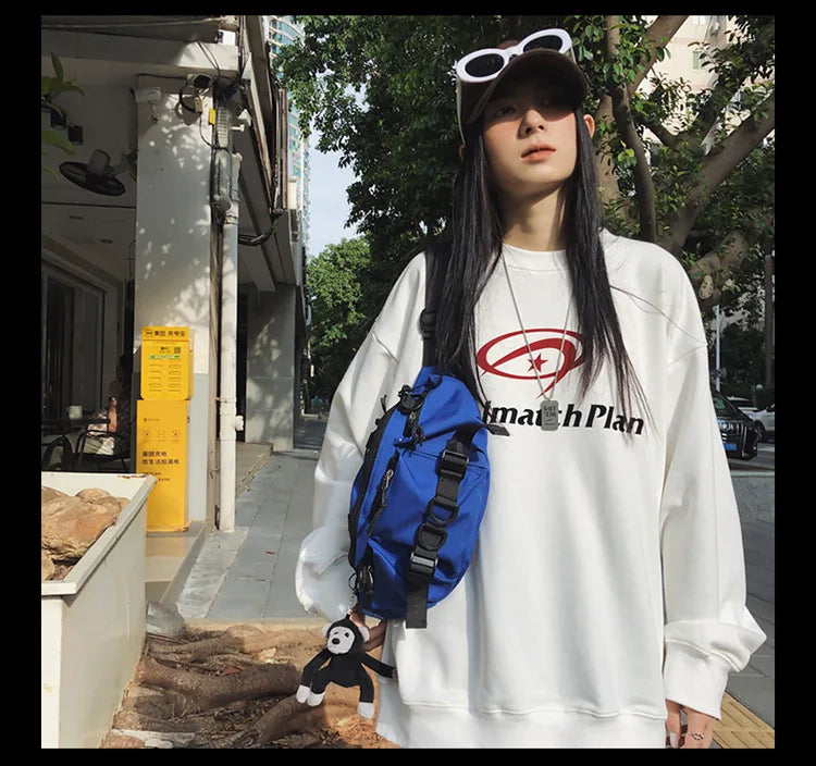 2024 Techwear Style Punk Hip Hop Single Shoulder Crossbody Bag Men Women Street Vintage Chest Bag Casual Sport Fanny Pack