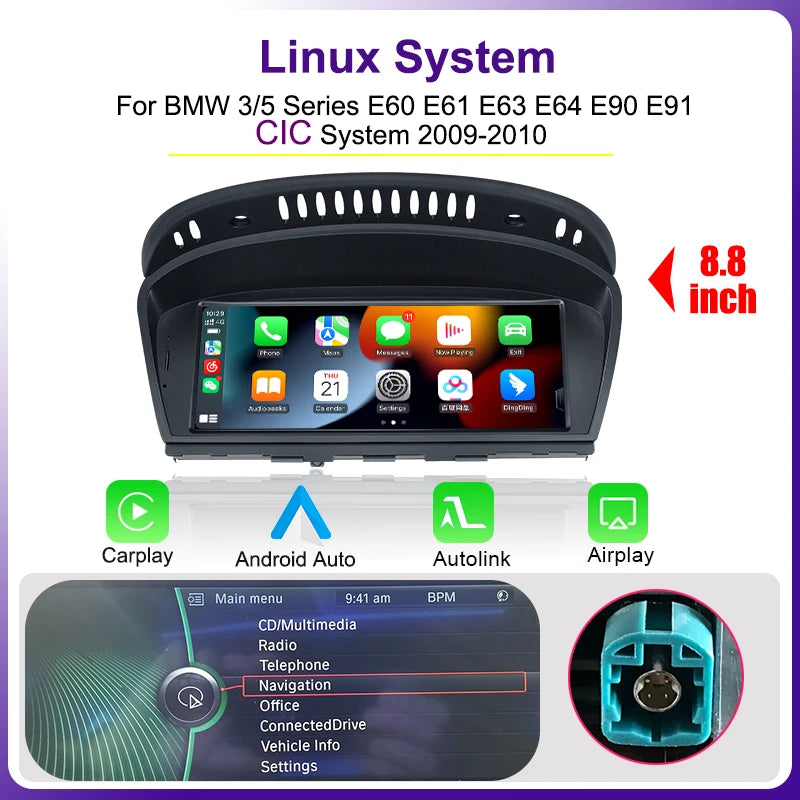 AUTOTOP 8.8" Wireless CarPlay & Android Auto for BMW 3 & 5 Series