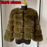 Elegant Winter Faux Fox Fur Crop Jacket