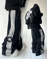 Y2K Gothic Striped Embroidered Streetwear Pants