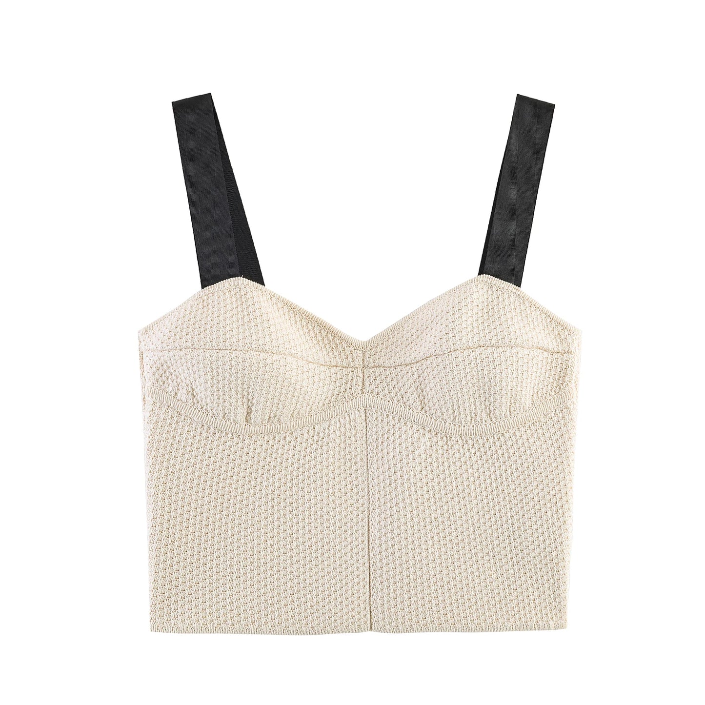 Summer minimalist style V-neck slim fit structured knit short sleeved knitted jacket with suspender short top and half skirt