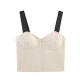 Summer minimalist style V-neck slim fit structured knit short sleeved knitted jacket with suspender short top and half skirt