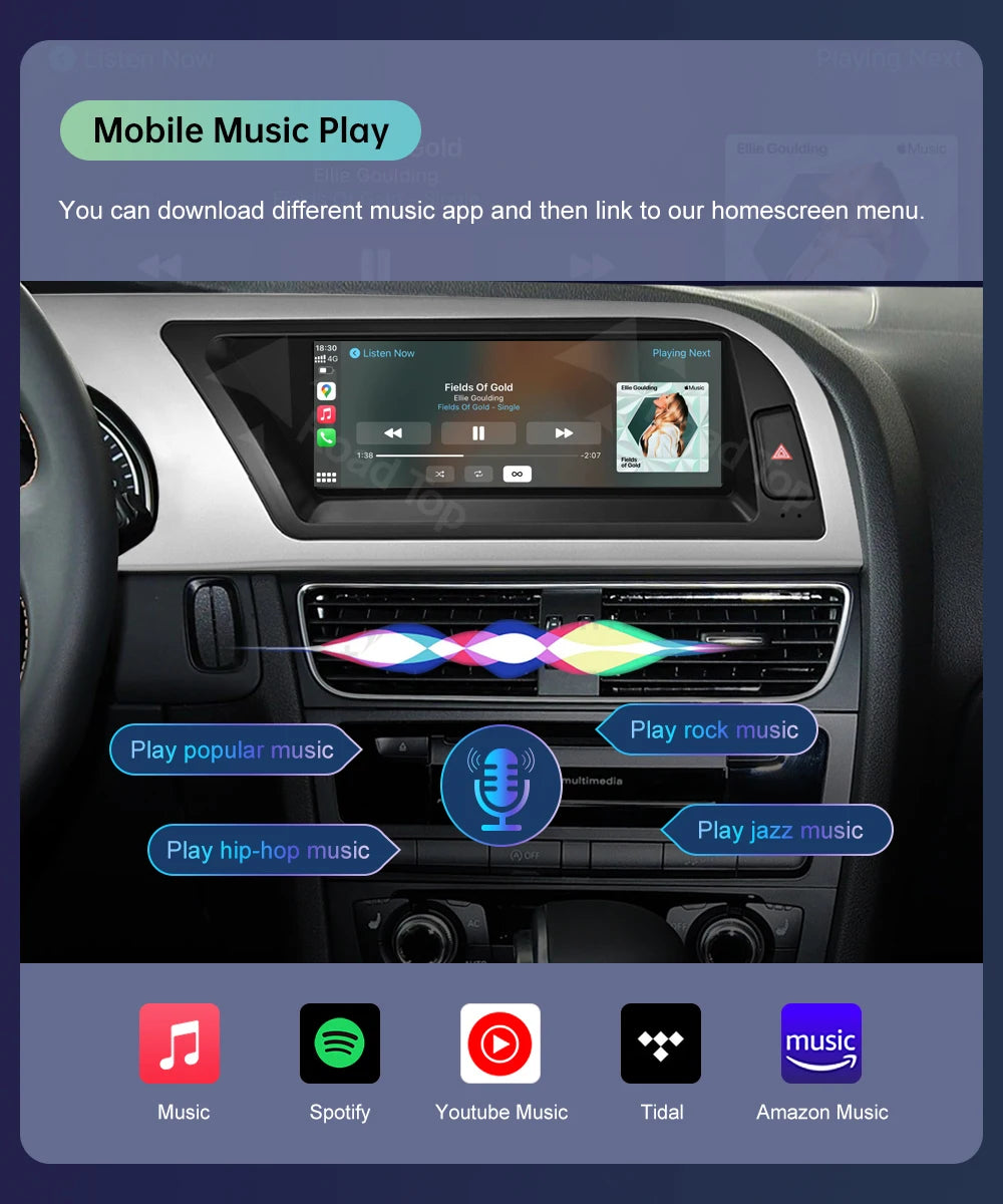 Road Top 8.8"/12.3" Touch Screen for Audi A5 2008–2016