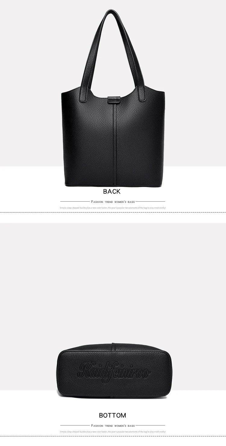 Genuine Brand High End Soft Pu Leather Shoulder Bag For Women Casual Tote Bag Female Purse Simple Design Handbag Commuting Sac