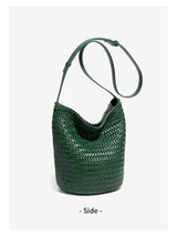 Luxury Women's Shopping Bag New High-End Hand-Woven Leather Bucket Bag Large-Capacity Shoulder Messenger Bag Commuter Tote Bag