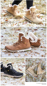RAX Waterproof Hiking Shoes Men Winter Outdoor Sneakers for Men Snow Boots Plush Mountain Snowboots Outdoor Tourism Jogging Shoe
