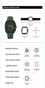 Men’s Waterproof Quartz Watch - Silicone Sport Strap