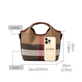 Leather plaid handbag, large-capacity mother bag, shopping basket, one-shoulder handbag