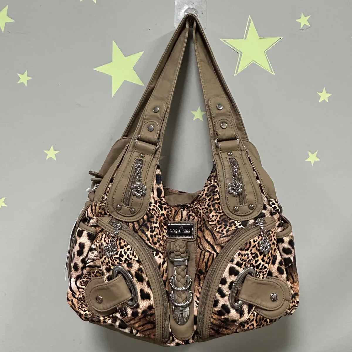 Vintage Bag Women Handbags Brown Leopard Shoulder Bag Top-handle Handbag Fashion Satchel Dumpling Shoulder Bag Tote Hobos