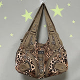 Vintage Bag Women Handbags Brown Leopard Shoulder Bag Top-handle Handbag Fashion Satchel Dumpling Shoulder Bag Tote Hobos