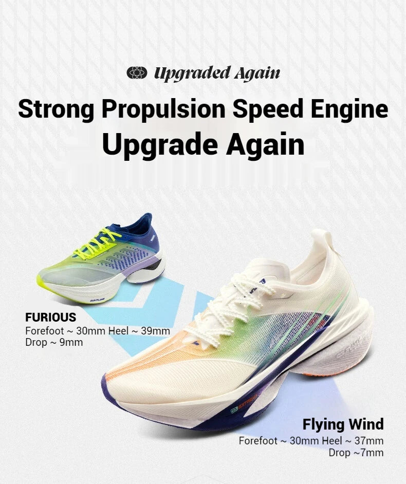 361 Degrees Furious 2.0 Men Women Running Sports Shoes Carbon Plate Racing Marathon Rebound Cushioning Male Sneakers 672432201