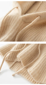 Women's Pure Cashmere Knit Beanie & Scarf Hat