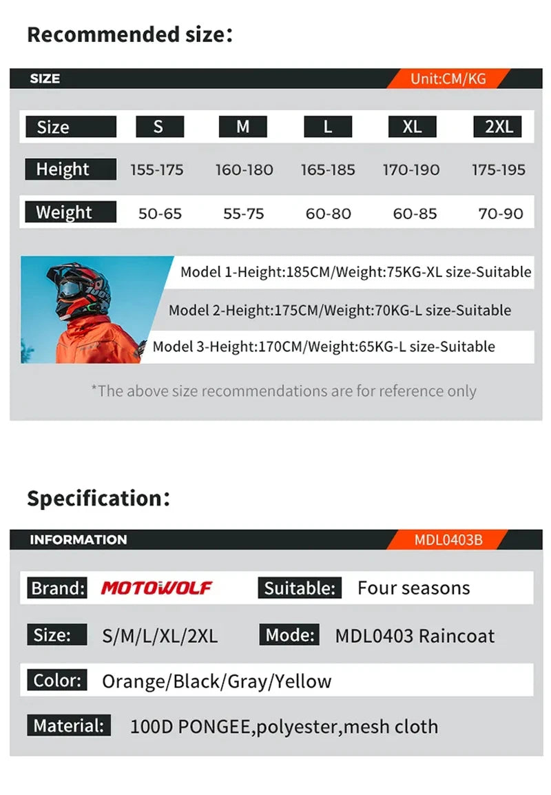 Waterproof Motorcycle Rain Suit – Jacket & Pants Set