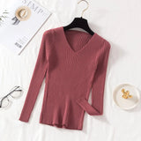 Women's V-Neck Knit Pullover Sweater