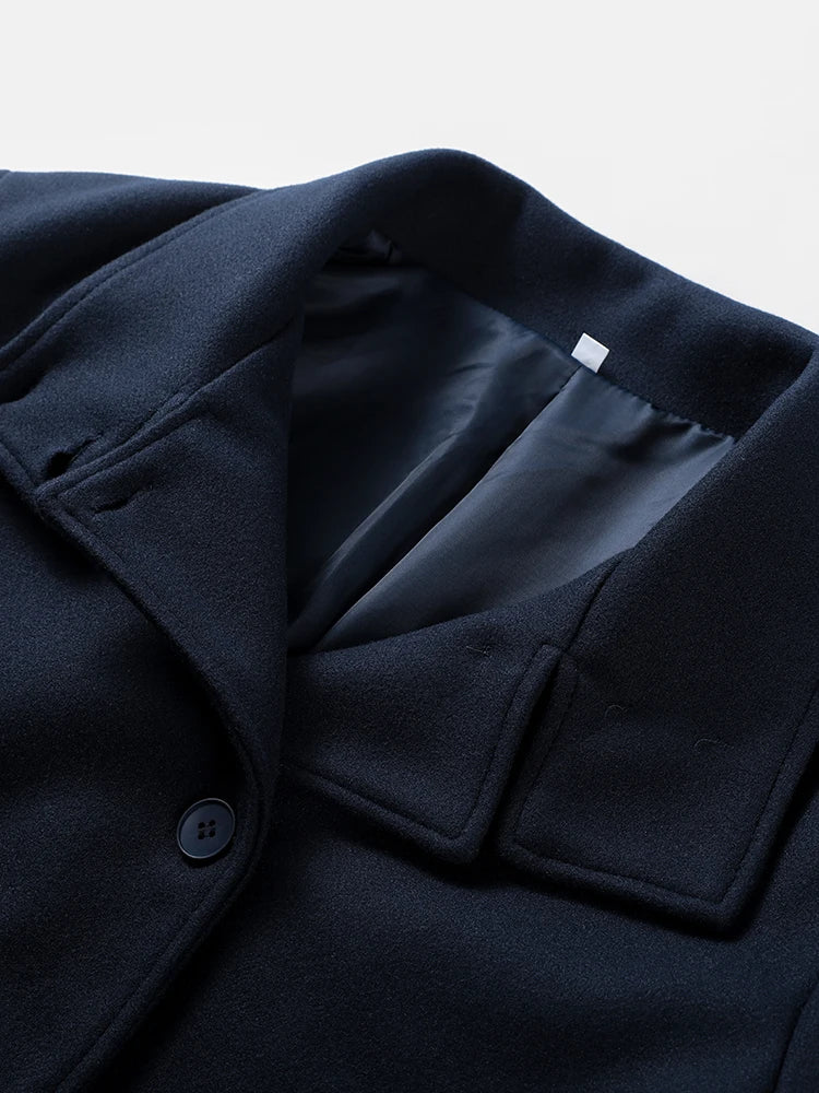 Stand Collar Woolen Short Coat