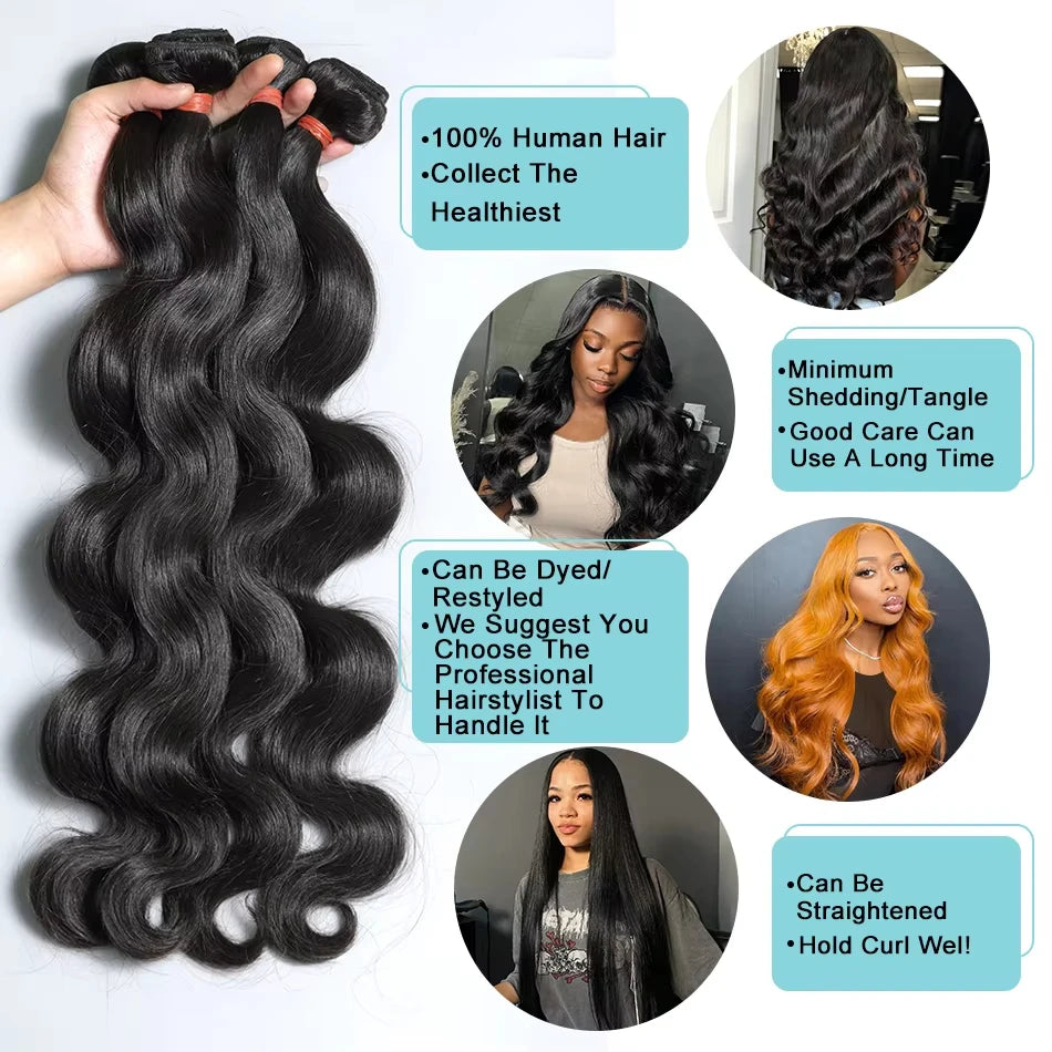 30-Inch Premium Body Wave Human Hair Bundles