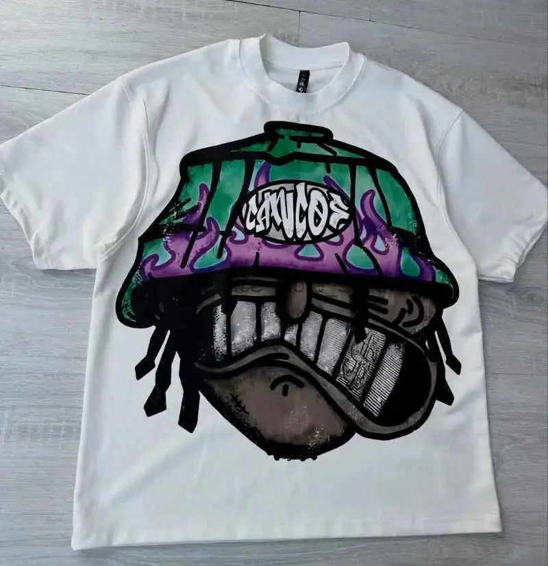 Y2K Harajuku Cartoon Print Oversized Tee