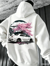 Men's JDM Car & Cherry Blossom Fleece Hoodie