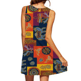 Boho V-Neck Geometric Sundress