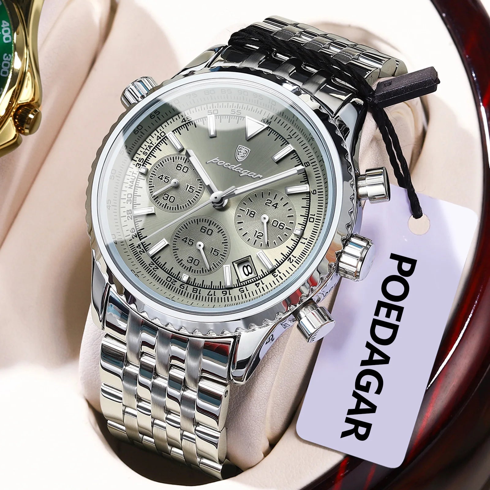 POEDAGAR Men's Luxury Chronograph Wristwatch