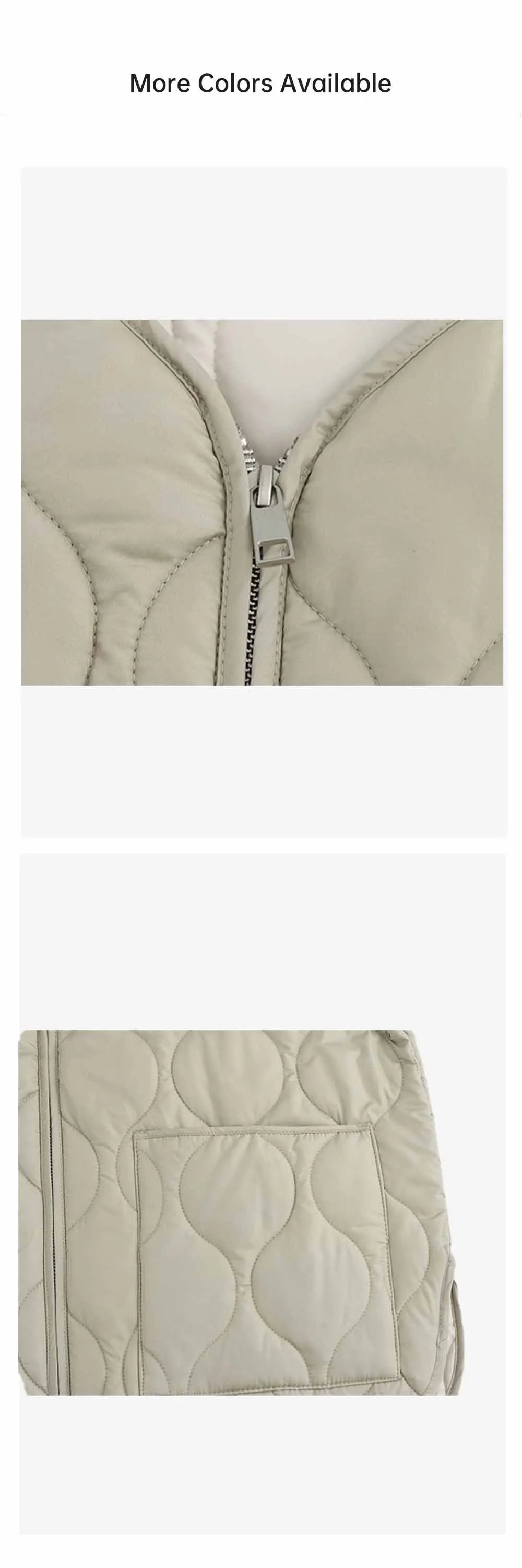 Casual Full-Zip Cotton Jacket – Autumn/Winter Fashion Coat with Curled Edge