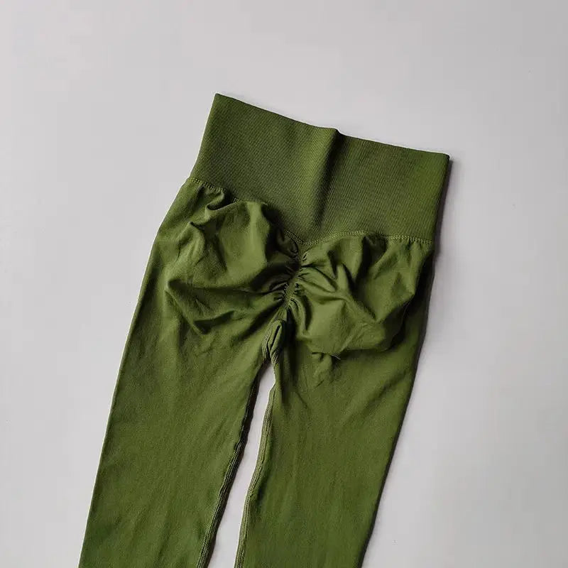 High-Waist Seamless Yoga Leggings – USA-Made Push-Up Fitness & Gym Tights