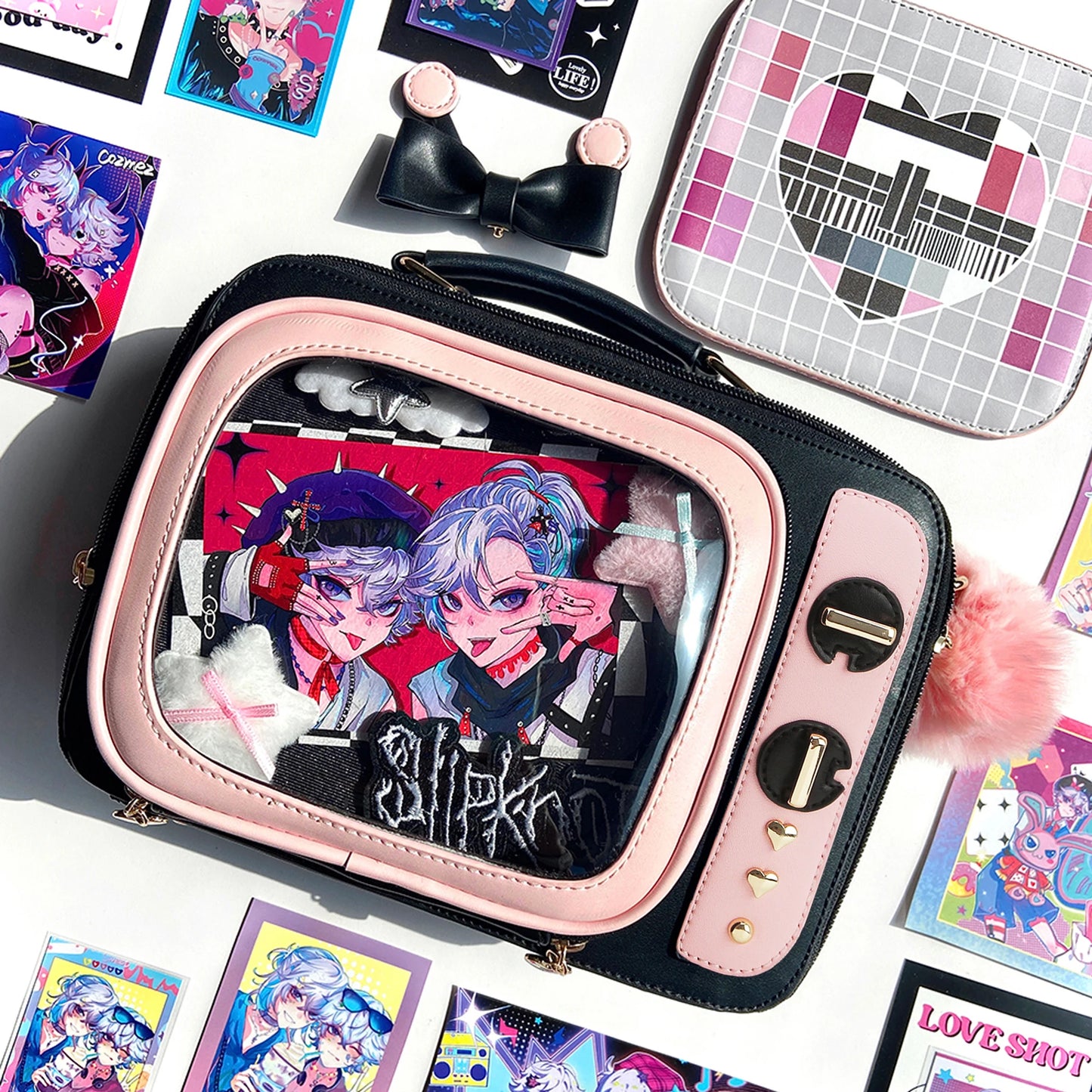 Novelty Tv Shape Ita Bag Retro Television Women Shoulder Bag Design Ita Backpack with Inserts Girls Crossbody Bag