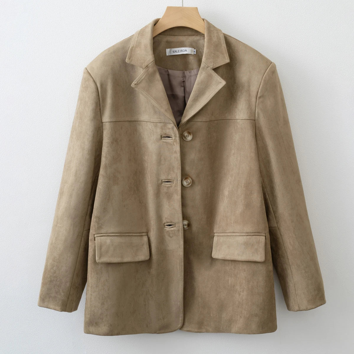 2025 Fall / Autumn Winter New Women Fashion Suede Basic Jacket Basic Blazer