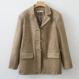 2025 Fall / Autumn Winter New Women Fashion Suede Basic Jacket Basic Blazer