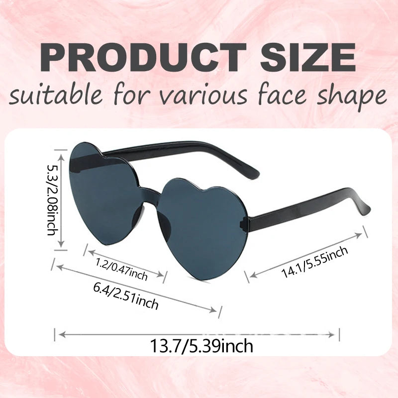 Women's Heart Sunglasses Wholesale 12-100PCS Wedding Bachelorette Bridesmaid Beach Party Multi-Color Photo Props Gifts