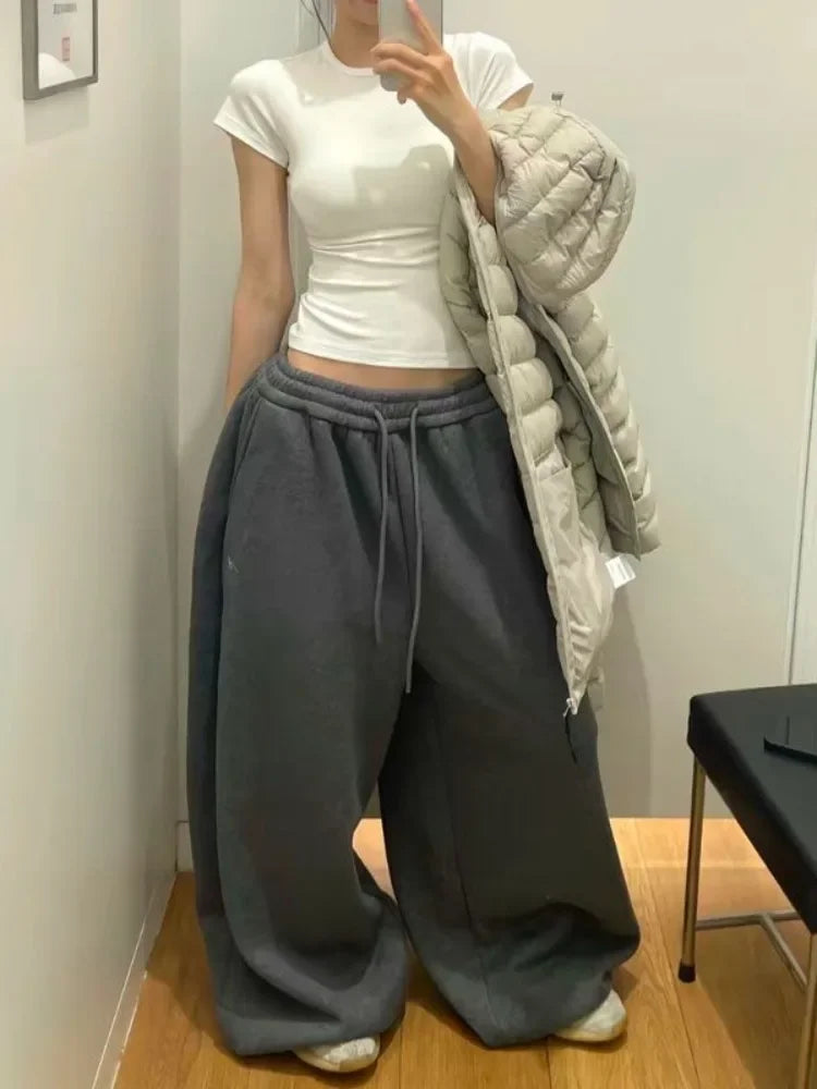 Women's High-Waist Wide-Leg Sweatpants