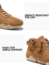 Men's Handmade Split Leather Ankle Boots Sneaker