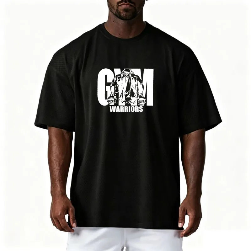 Men's Oversized Mesh Sport Tee – Breathable & Quick Dry