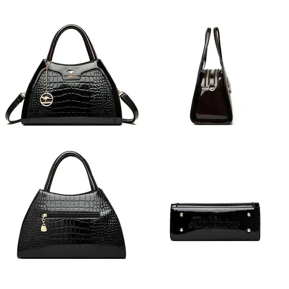 Luxury Handbag Fashion Print Large Capacity Soft Leather Women Shoulder Crossbody Bag Leisure Designer Ladies Purses and Handbag