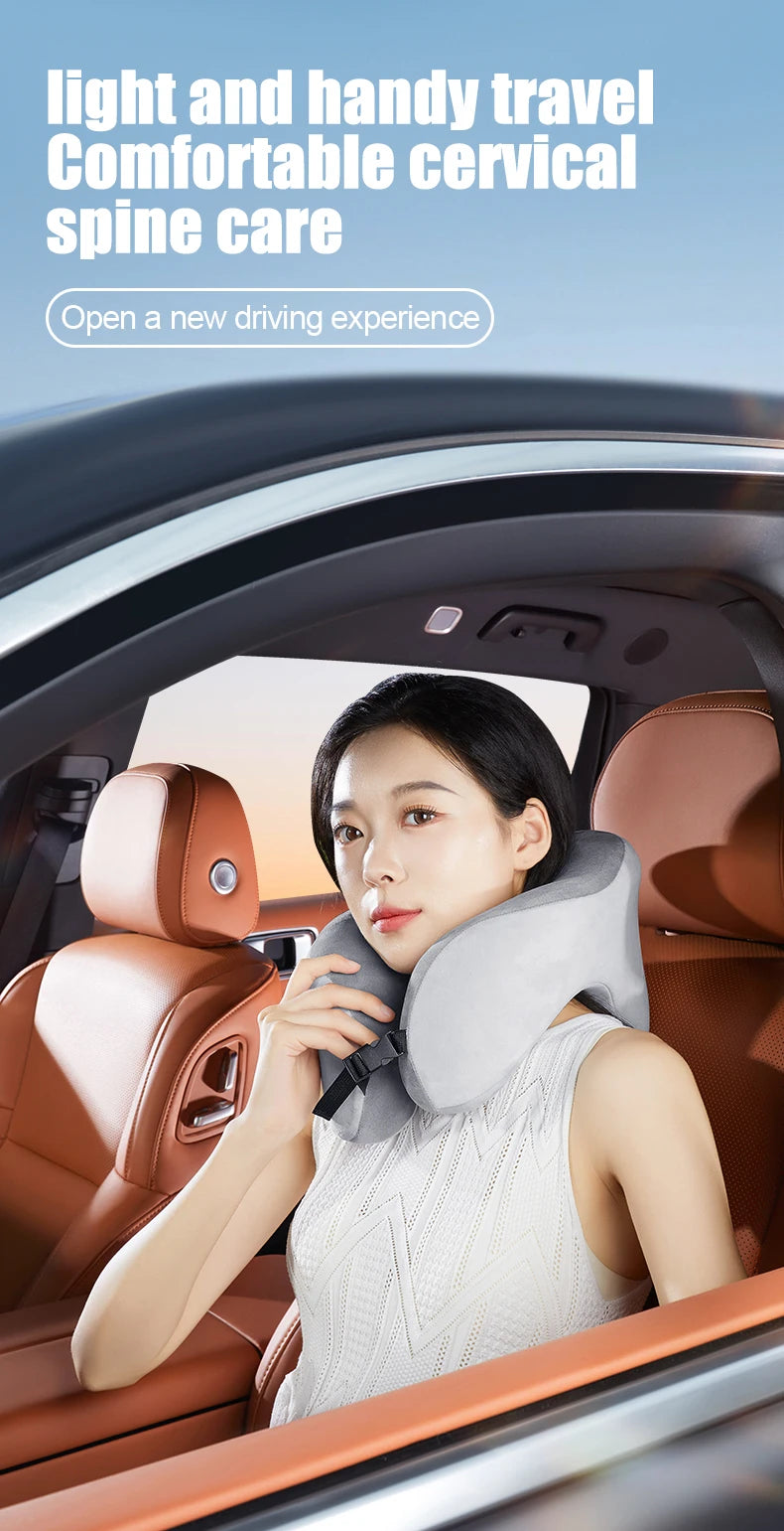 Memory Foam Travel Neck Pillow – Soft U-Shape Support