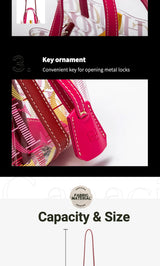 CH Transparent PVC Bucket Bag Women Colorful Jelly Tote Bags Small Crossbody Shoulder Handbag with Inner Pouch
