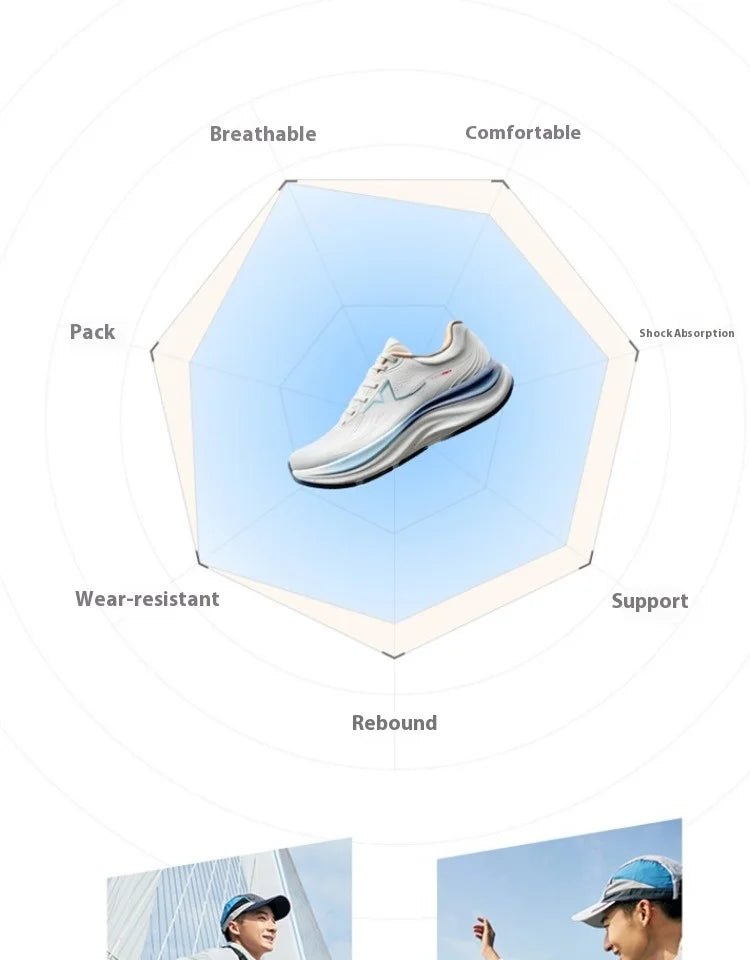 Xtep QINGYUN LITE Men's Professional Running Shoes 2025 Spring Wear-Resistant Cushioning Lightweight Sneakers 975219110056