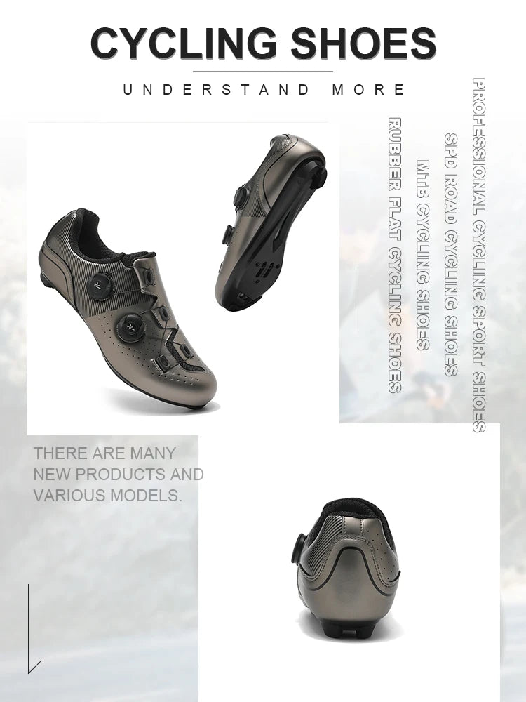 2026 MTB Cycling Sneaker Men A5 Leather Self-Locking Cleat Spd Road Bike Shoes Women Flat Trail Train Mountain Bicycle Shoes