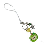 Elegant Phone Charm Lanyard Colorful Fruit Beaded Keychain Stylish Keyring Fashionable Bag Purse Pendant for Women Girls