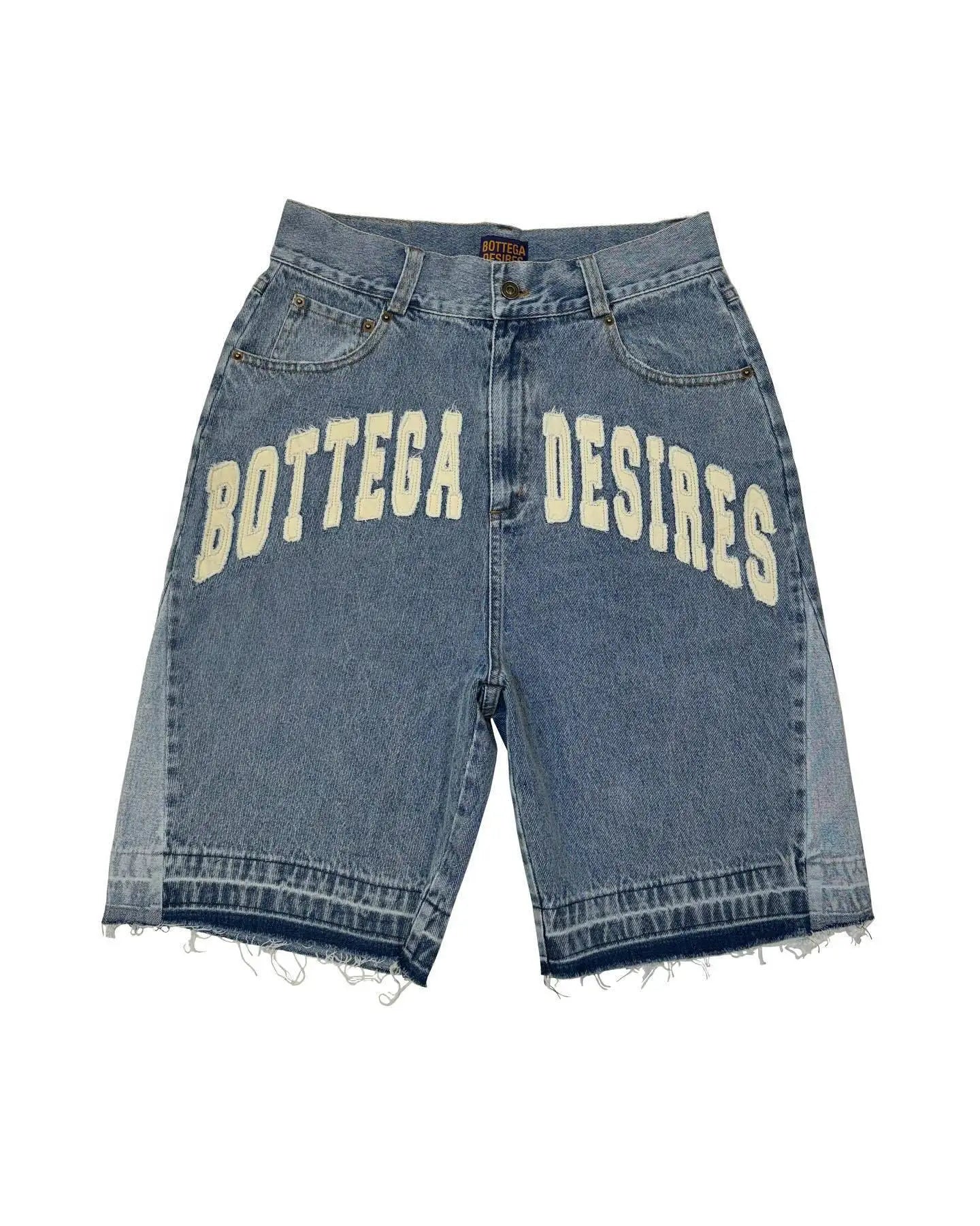 Harajuku Retro Letter Embroidery Denim Shorts
