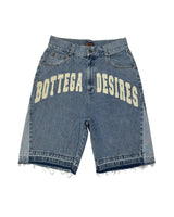 Harajuku Retro Letter Embroidery Denim Shorts